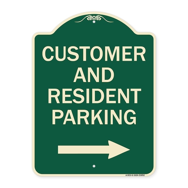 Signmission Reserved Parking Customer and Visitor Parking Heavy-Gauge Aluminum Sign, 24" x 18", G-1824-23052 A-DES-G-1824-23052 - main